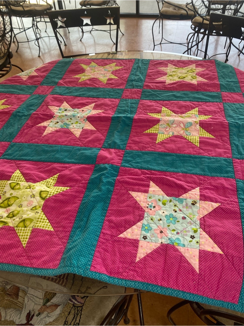 Handmade Star Patchwork Quilt double sided